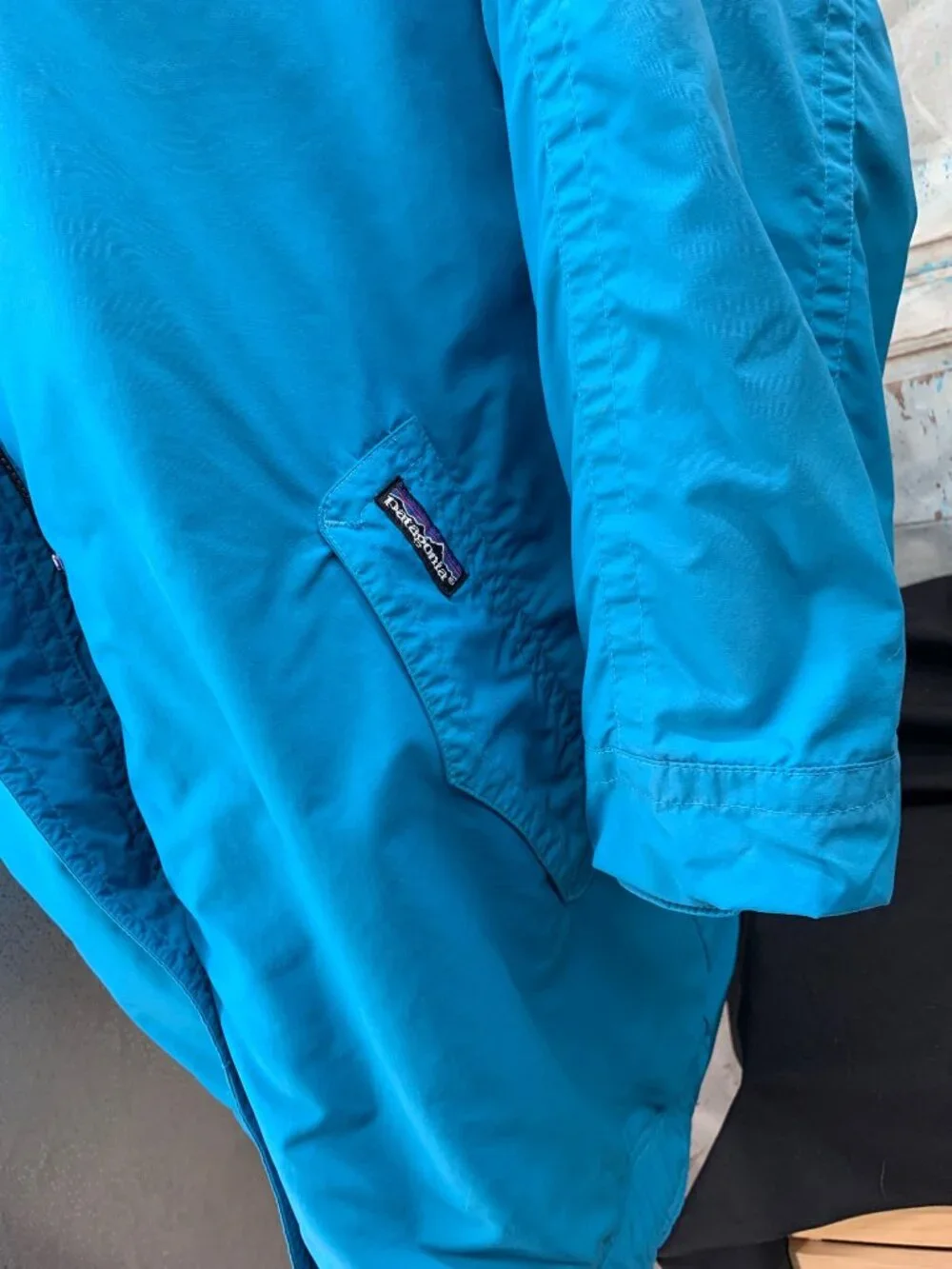 Patagonia Reversible Blue Jacket With Fleece Lining Snap & Zip Closure Size XL